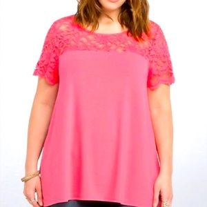 Floral and chiffon pink tunic